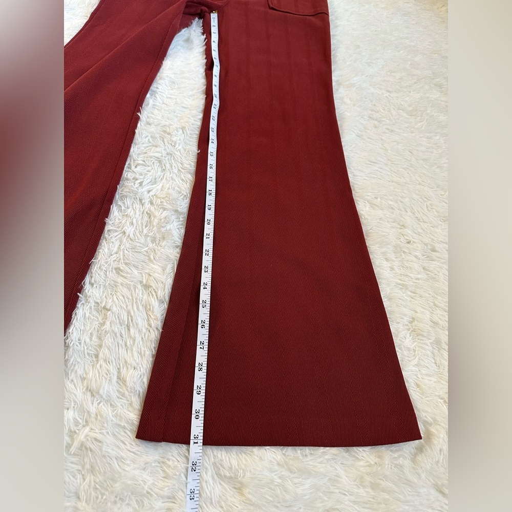 Free People Flare Wide-Leg Pants High Rise Wine Y2K Size 2 Woman’s - Picture 9 of 11